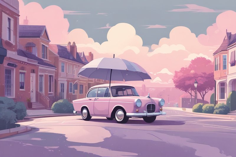Ilustración: cobertura de granizo para tu auto, paraguas protector