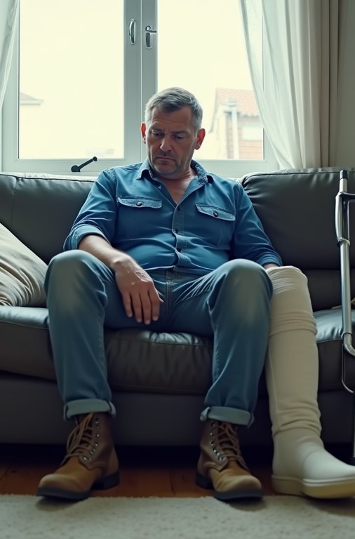 Hombre de unos 40 años con una limitación física que le impide trabajar, imagen del seguro de invalidez de Buen Intercambio.
